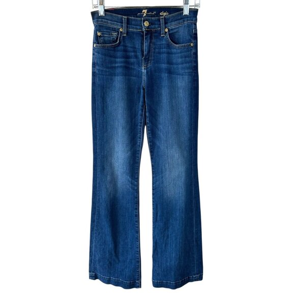 7FAMK Dojo Jeans Dark Wash Denim Flare Leg Size 25 7 for all Mankind - Picture 2 of 6